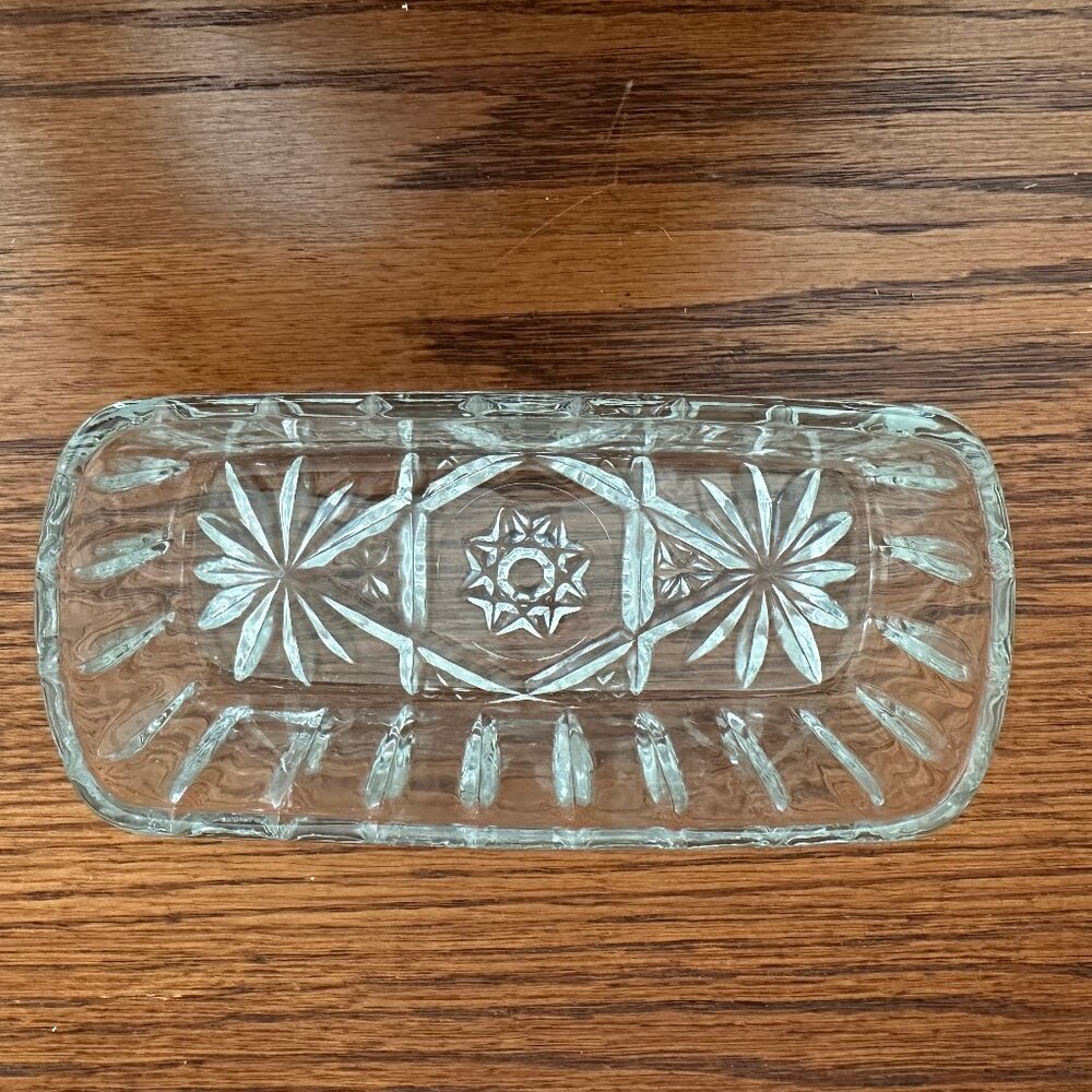 Vintage/Antique Pressed Glass Butter Dish by Anchor Hawking